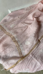 Gala and front placket, fine chikankari with haath ki jaali on semi-stitched