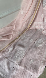Fine chikankari with haath ki jaali on semi-stitched across the body of the kurta piece