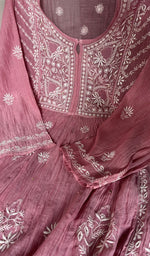 do taar and teen taar chikankari with haath ki jaali on semi across the body of the kurta