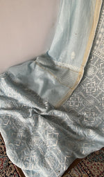 Gala and front placket, fine jaaldar chikankari with haath ki jaali