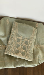 Second folded view of the olive green kurta piece