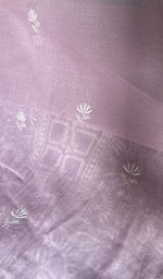 将图像加载到图库查看器中， Border and hem of the lilac pure mul chanderi