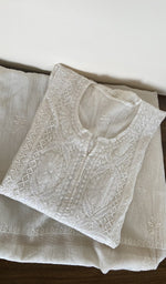 Second folded view of the white kurta piece