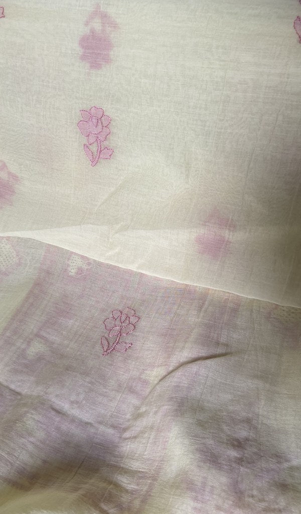 Border and hem of the pale yellow pure mul chanderi