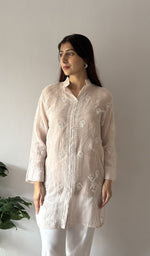 Pure Mul Chanderi texture in close up