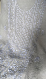 fine chikankari on panel across the body of the kurta