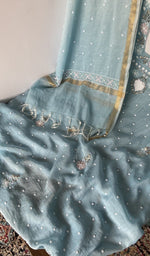 Gala and front placket, badla work and beadwork