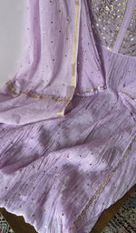Gala and front placket, badla work and mukaish work
