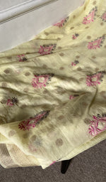 Gala and front placket, fine contrast chikankari with beads cutdana and sequins on n
