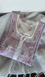 Folded white mul chanderi kurta, second view