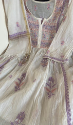 White mul chanderi laid flat on the table