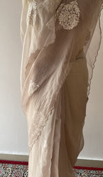 Saree border along the pleats