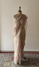 Back of the drape, pallu over the shoulder