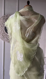 将图像加载到图库查看器中， Dupatta in pure organza silk