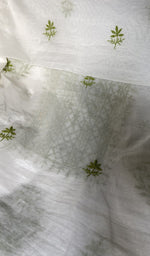 Load image into Gallery viewer, Border and hem of the white mul chanderi