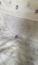 Load image into Gallery viewer, Border and hem of the white mul chanderi