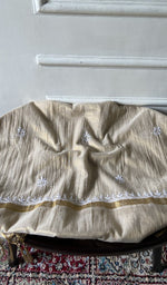 Load image into Gallery viewer, Chikankari across the body of the beige kurta piece