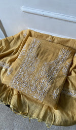 jaali and motif detail, yellow pure mul chanderi