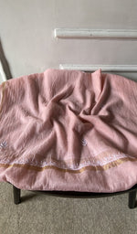 bottom laid out, pink pure mul chanderi