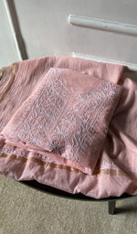 jaali and motif detail, pink pure mul chanderi