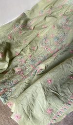 gala and front panel, gathers style fine chikankari with haath ki jaali