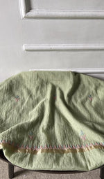 Bottom fabric draped over the stool