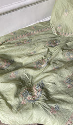 Gala and front placket, fine chikankari with haath ki jaali on semi stitch gathers s