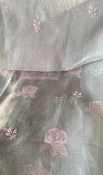 Close view of the grey kurta fabric