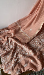 Gala and front placket, fine front and back chikankari anarkali with haath ki jaali