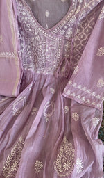 Chikankari worked by hand on mul chanderi
