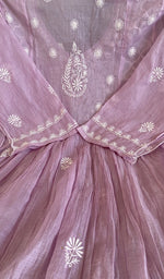 Close view of the lavender kurta fabric