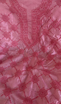 Dania — Pink Tussar Silk Chikankari 1 Pc Unstitched Kurti Fabric