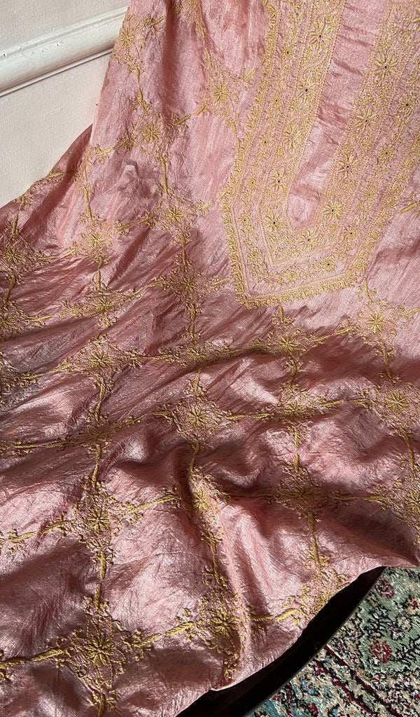 Gala and front panel worked in fine do taar chikankari