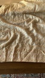 Hand embroidery on beige tussar silk
