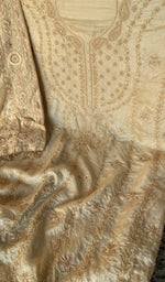 Chikankari worked by hand on tussar silk