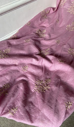 Gala and front placket, fine coloured chikankari