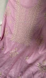 fine coloured chikankari across the body of the kurta