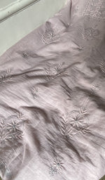 Gala and front placket, fine contrast chikankari
