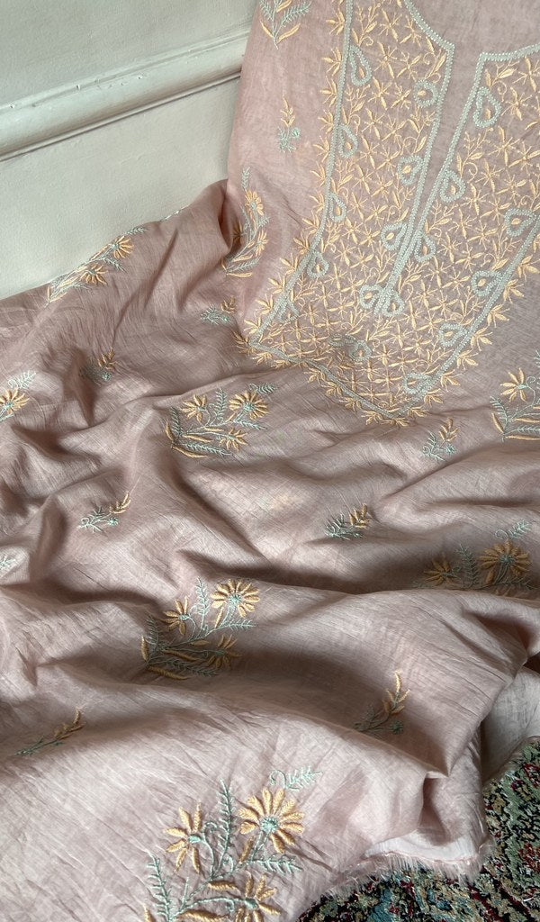 Fine chikankari in close view