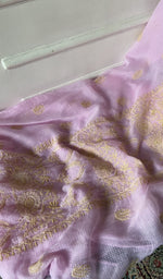 Load image into Gallery viewer, gala and front chikankari on lilac pure kota cotton