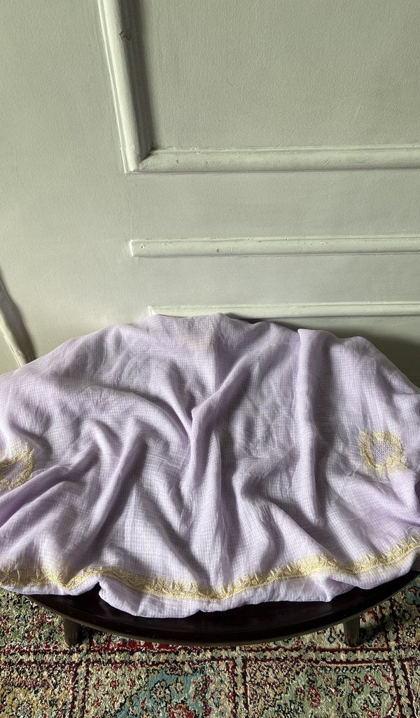 ivory pure kota cotton, full piece laid out