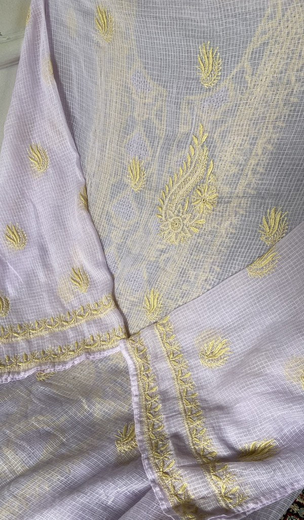 dupatta chikankari detail, ivory pure kota cotton