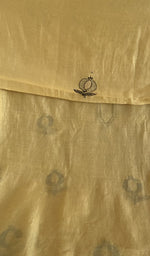 Stitch detail on the butter yellow mul chanderi kurta