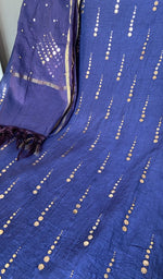 Stitch detail on the royal blue mul chanderi kurta