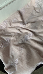Gala and front placket, fine chikankari with beads cutdana and sequins on neck