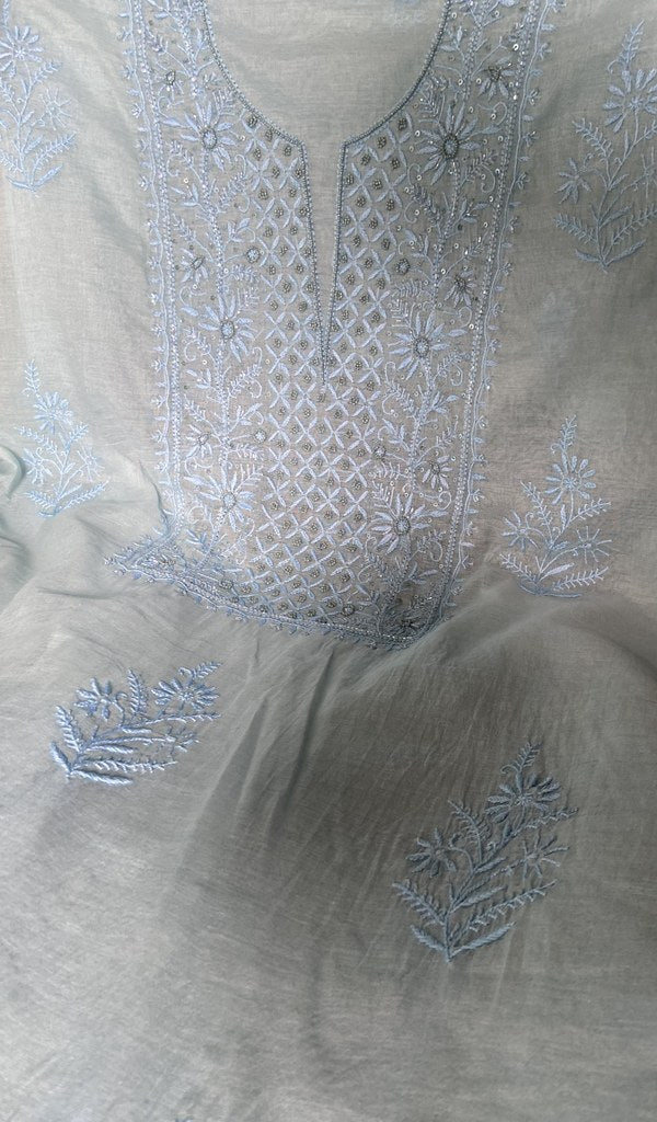 Fine chikankari in close view