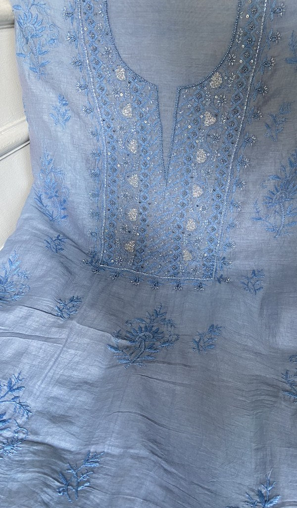 Fine chikankari in close view