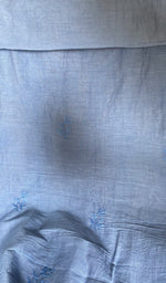 将图像加载到图库查看器中， Border and hem of the light blue mul chanderi