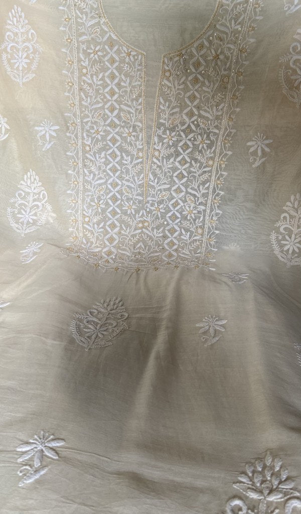 Fine chikankari in close view