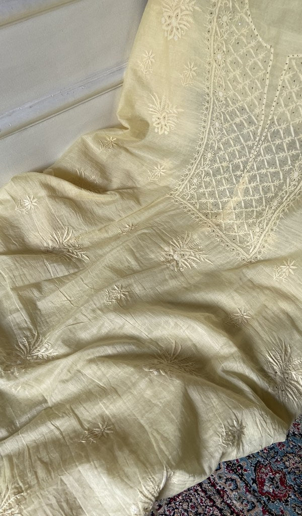 Fine chikankari in close view